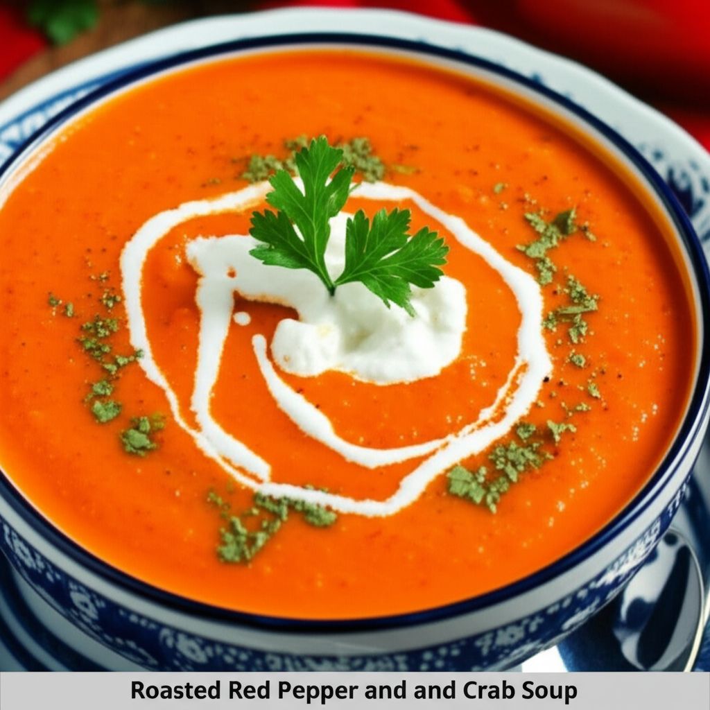 Roasted Red Pepper and Crab Soup