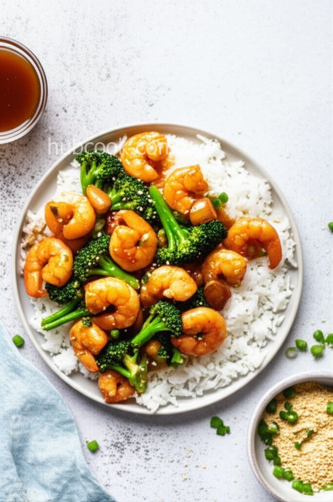Shrimp with Broccoli in Garlic Sauce
