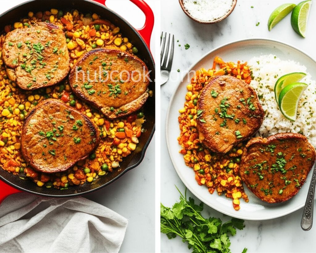 Tex-Mex Pork Chops and Rice Skillet